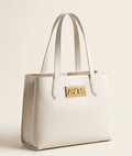 AYTS White Premium Leather Tote Bag