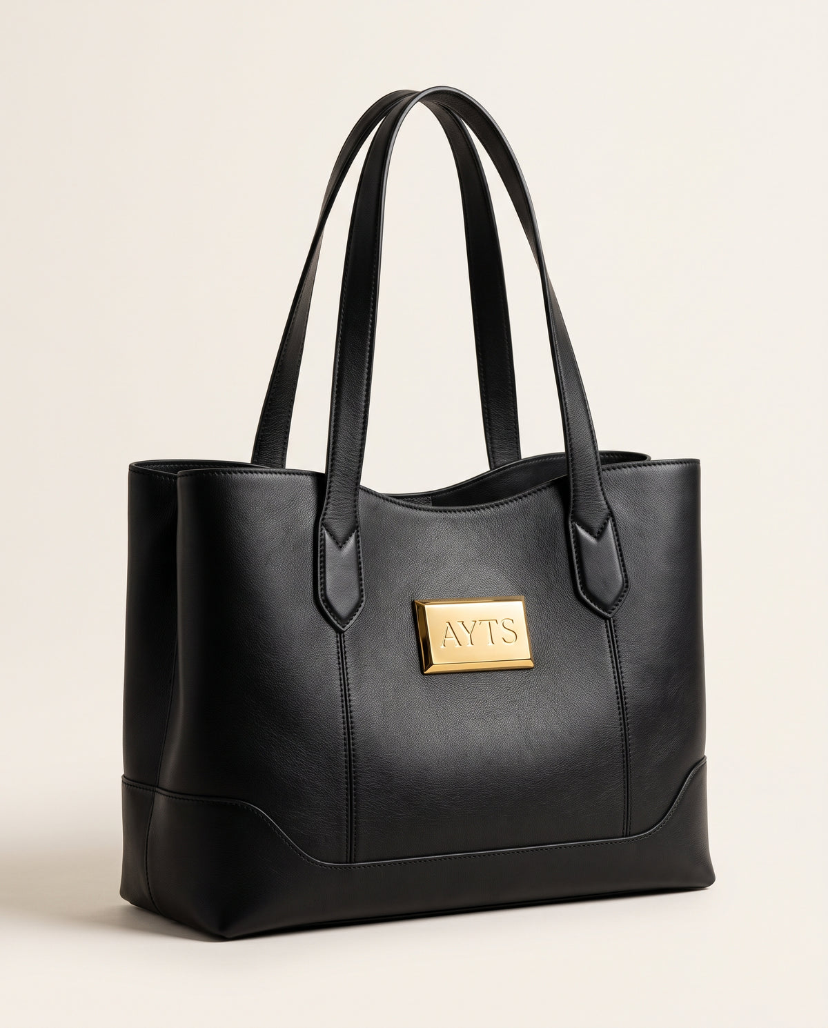 AYTS Black Premium Leather Tote Bag
